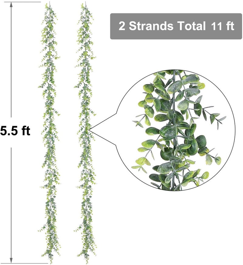 Lvydec 2 Pack Artificial Eucalyptus Garland, Fake Eucalyptus Greenery Garland Wedding Backdrop Arch Wall Decor, 5.5 Feet/Strand Fake Hanging Plant for Table Festival Party Decoration - Image 3